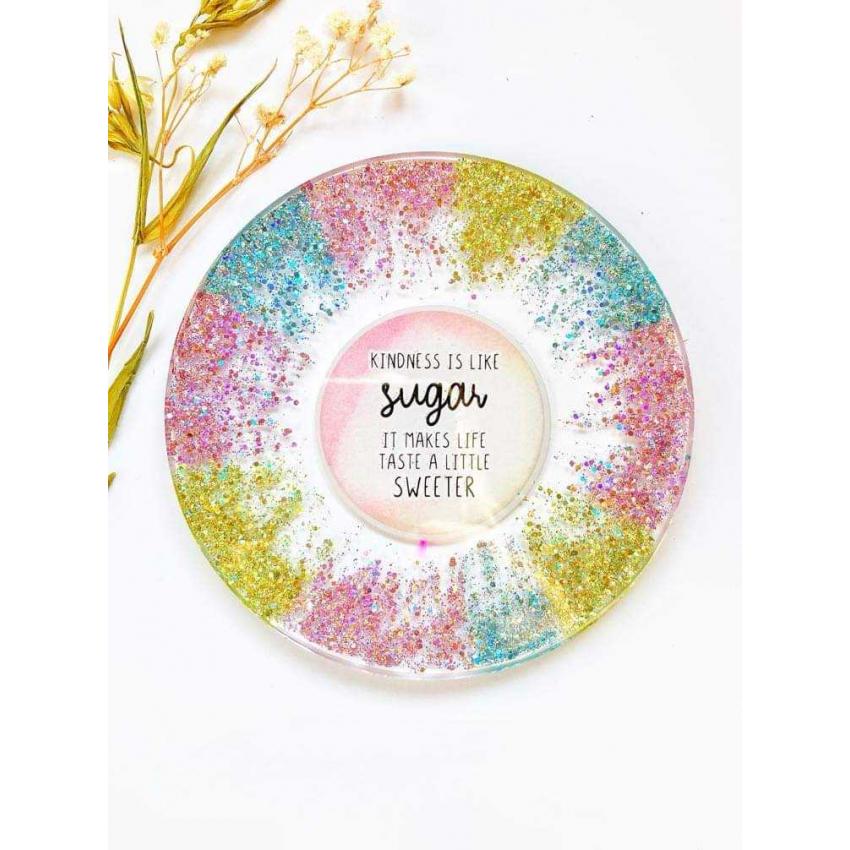 Sous verre arc en ciel