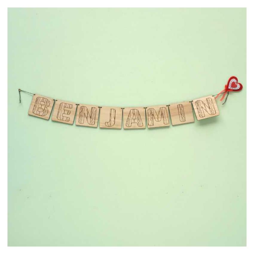 Guirlande personnalisée- Motif Ligne- Verso cursive et éducatif