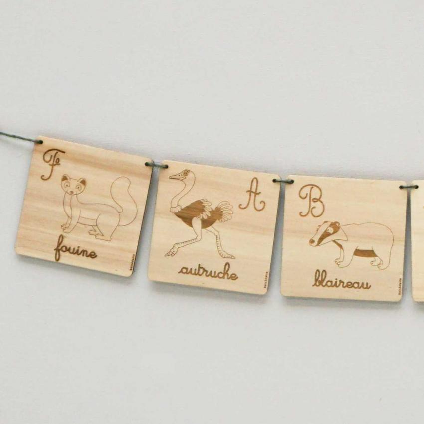 Guirlande personnalisée- Motif Ligne- Verso cursive et éducatif