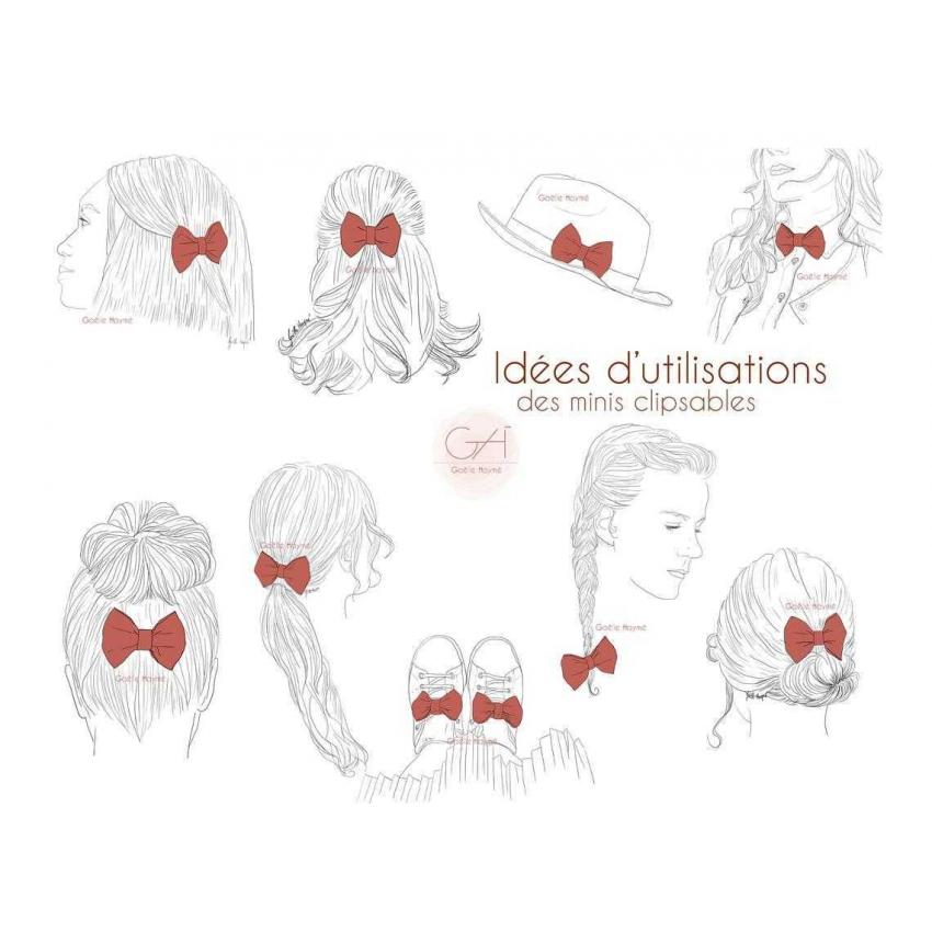 Noeud à clipser en double gaze écru et doré