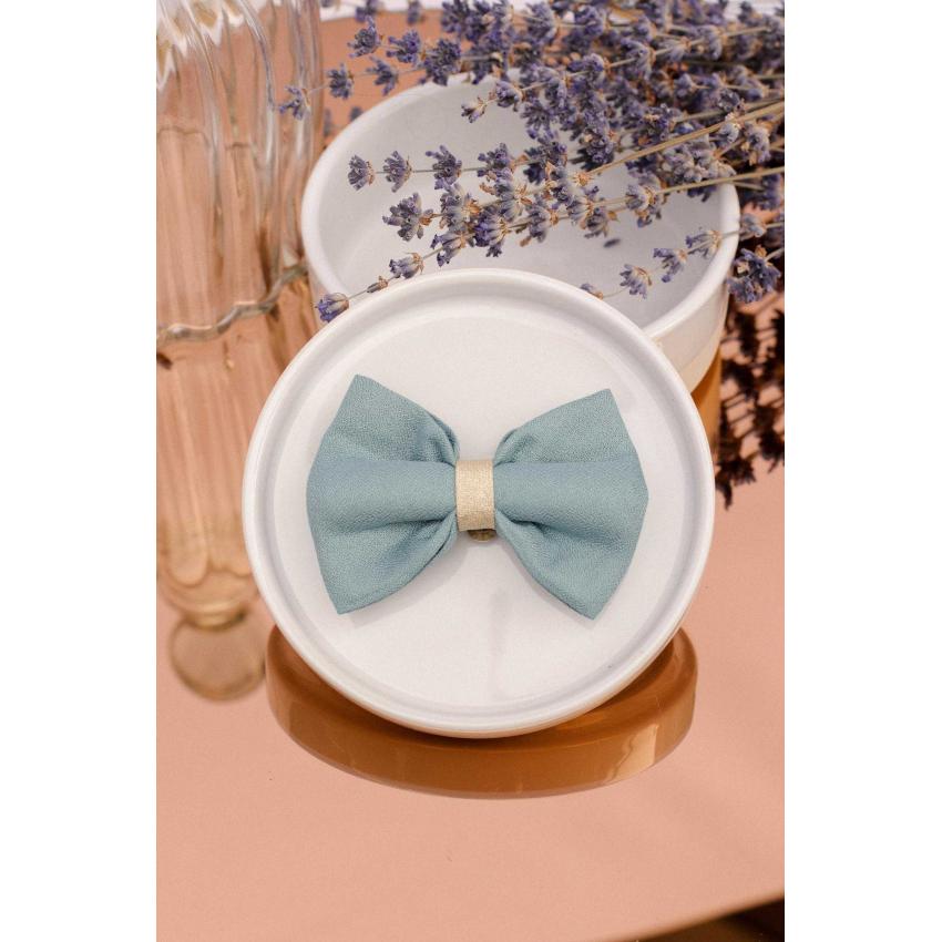 Noeud à clipser bleu clair et doré