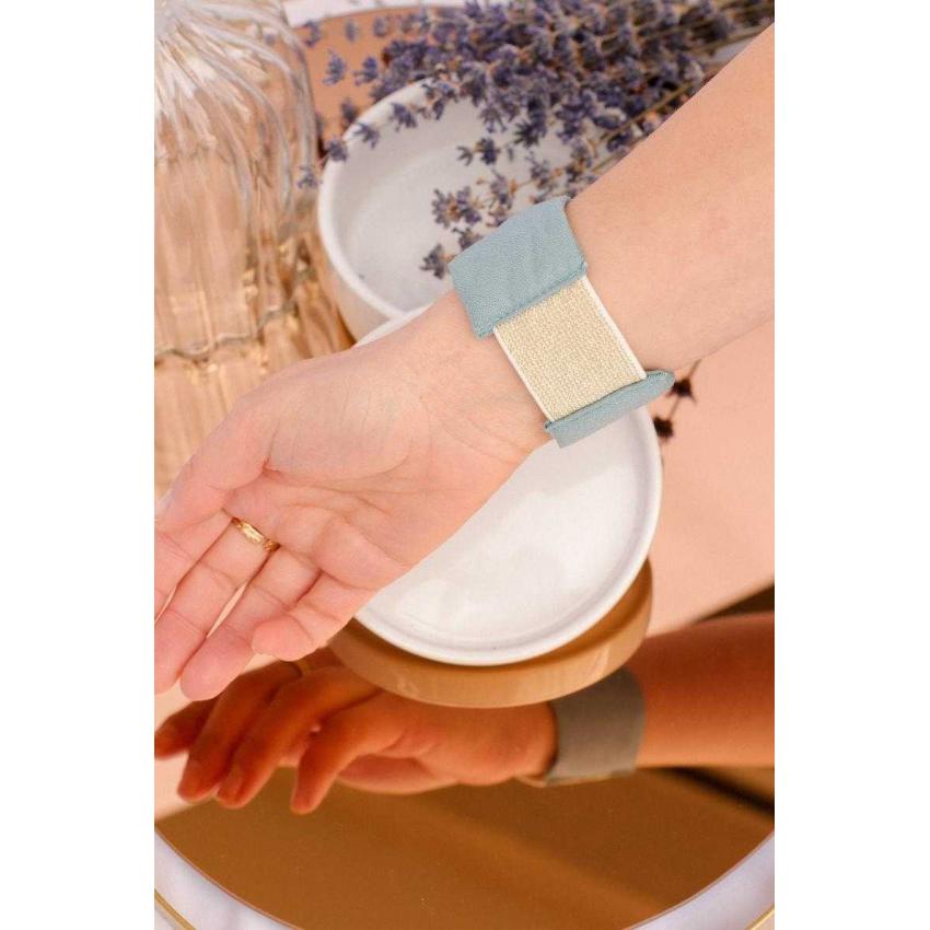 Manchette noeud en crêpe bleu clair