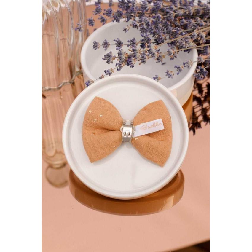 Noeud à clipser en double gaze camel et dore