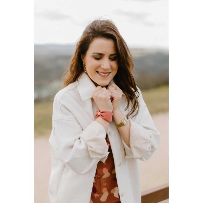 Manchette noeud rose foncé