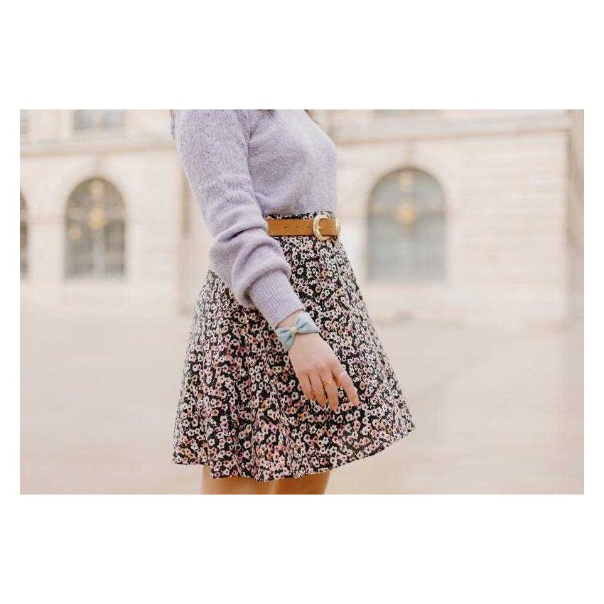 Manchette noeud en crêpe bleu clair