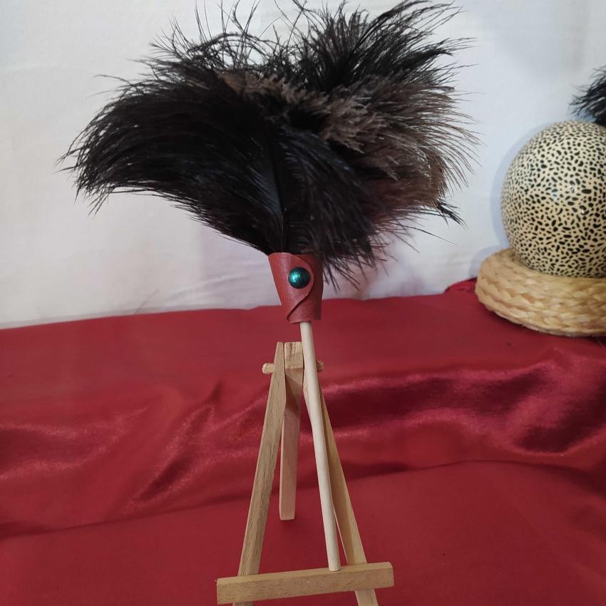 Plumeau en véritable plumes d'autruche collection Topaze