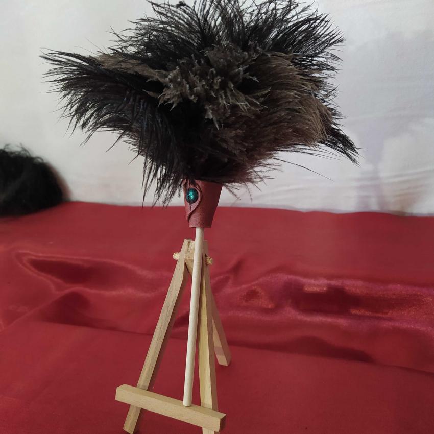 Plumeau en véritable plumes d'autruche collection Topaze