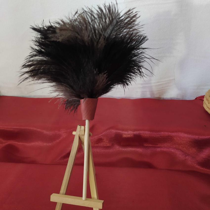 Plumeau en véritable plumes d'autruche collection Topaze
