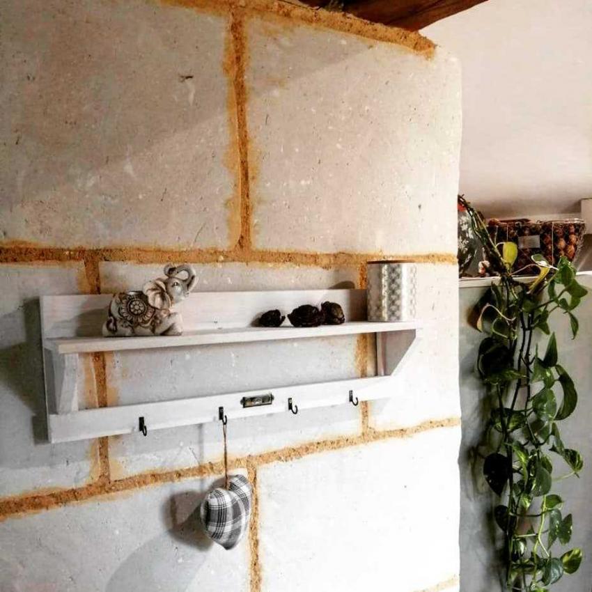 Etagère murale rustique blanc craie