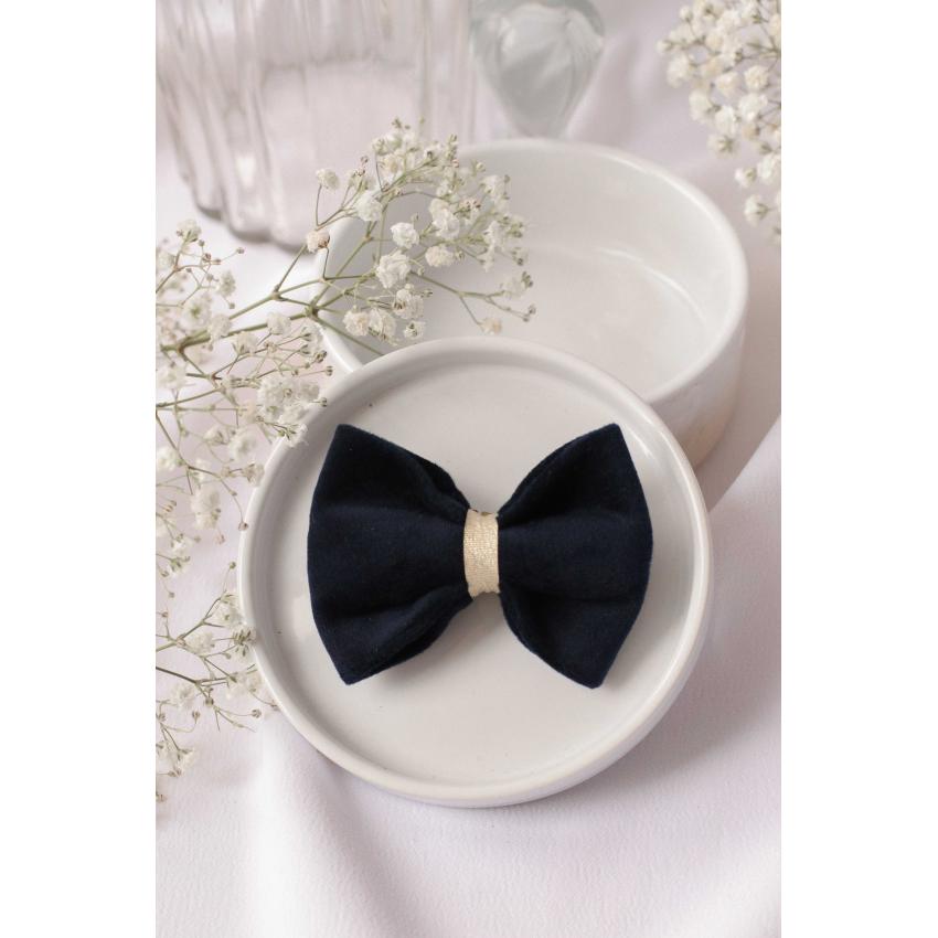 Noeud à clipser en velours bleu