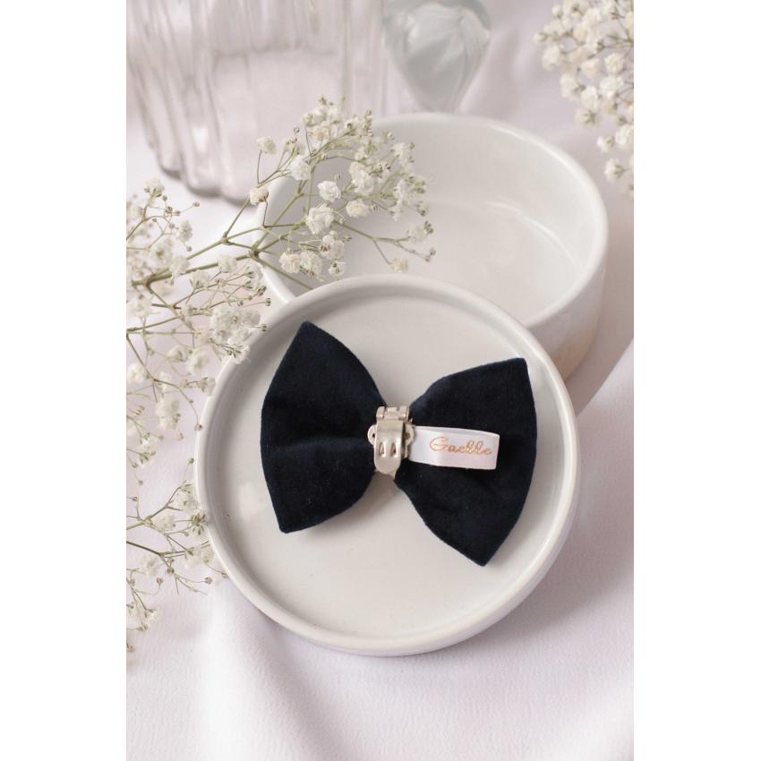 Noeud à clipser en velours bleu