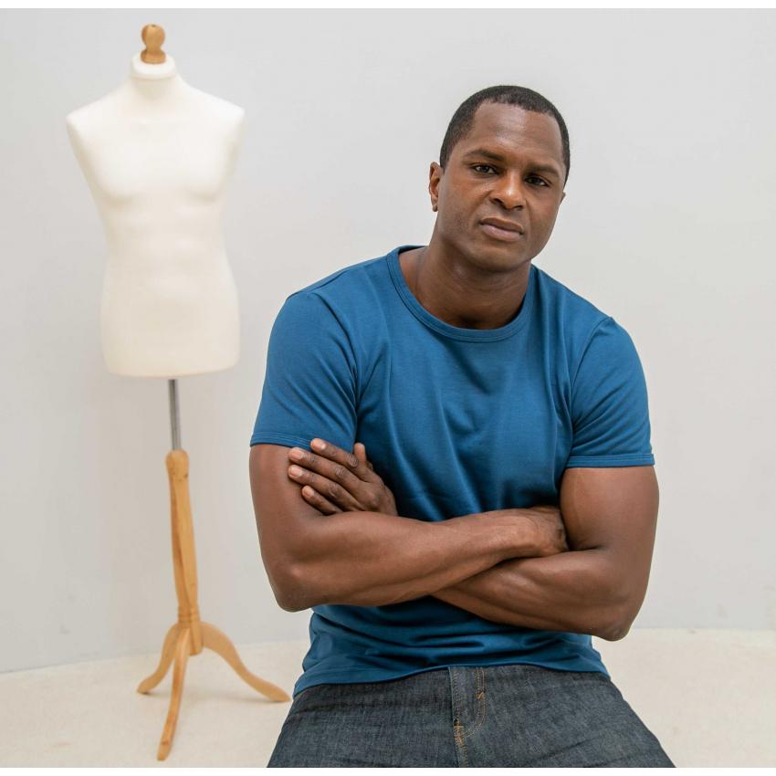 T-shirt premium et durable 100% coton bio - Bleu - 340gr/m2