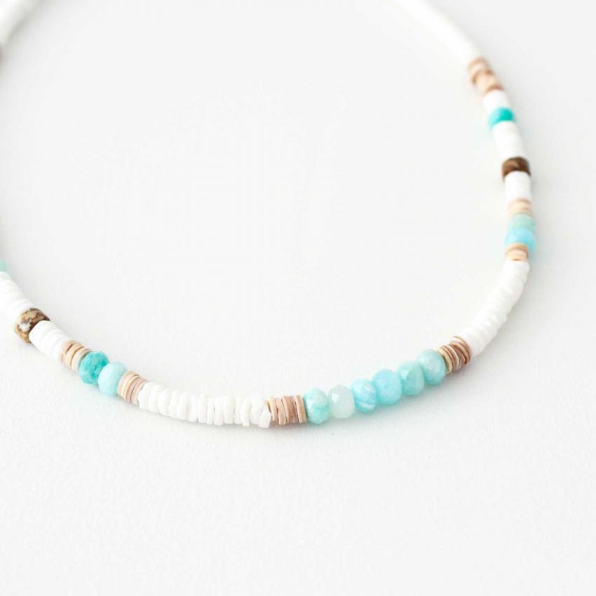 Collier Heishi Amazonite