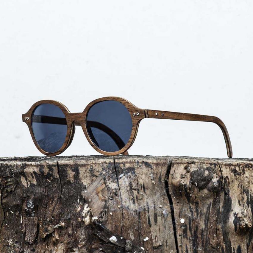 Lunettes de soleil en bois Made in France JFK Noyer