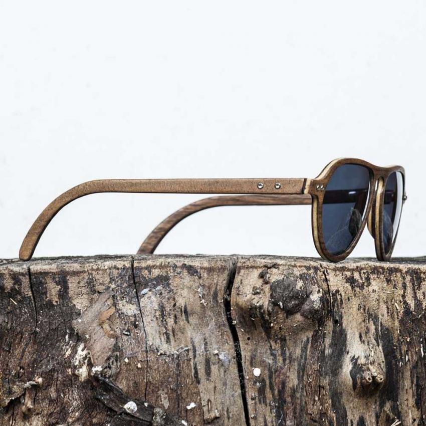 Lunettes de soleil en bois Made in France LAX Noyer