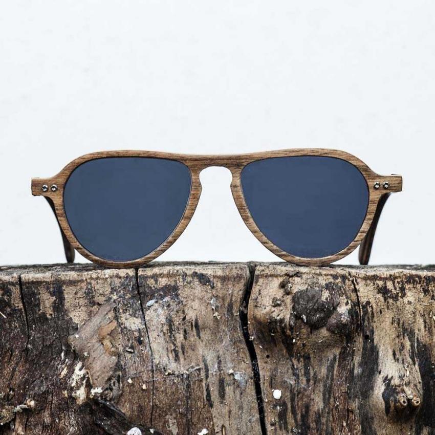 Lunettes de soleil en bois Made in France LAX Noyer