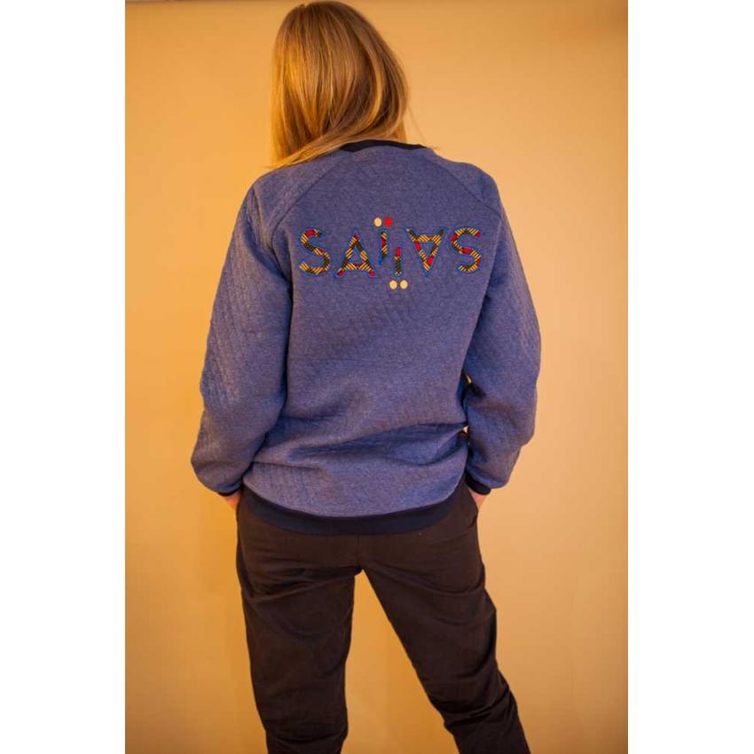 Sweat éco-responsable mixte Indigo ⎮ Koudougou Matelassé