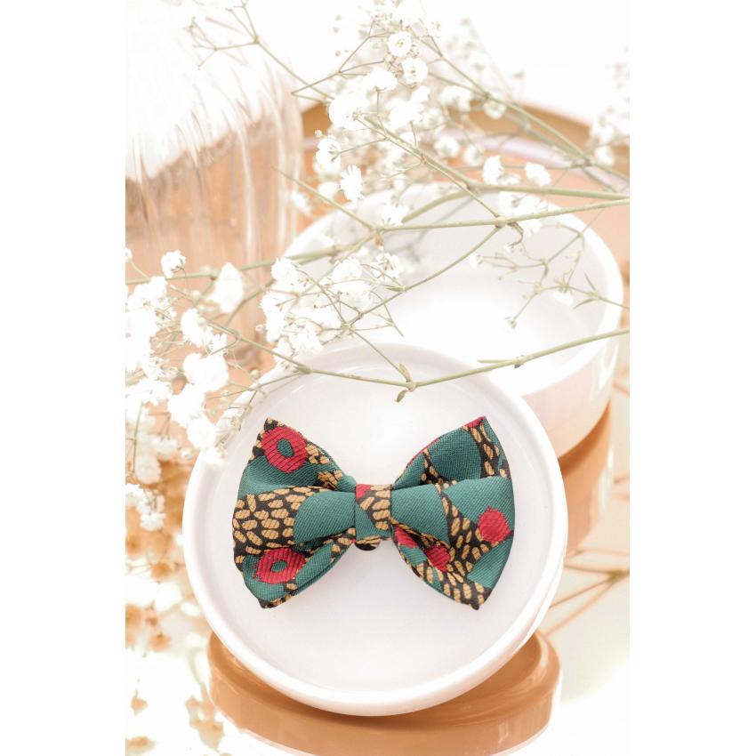 Noeud à clipser doré, noir, rouge et vert