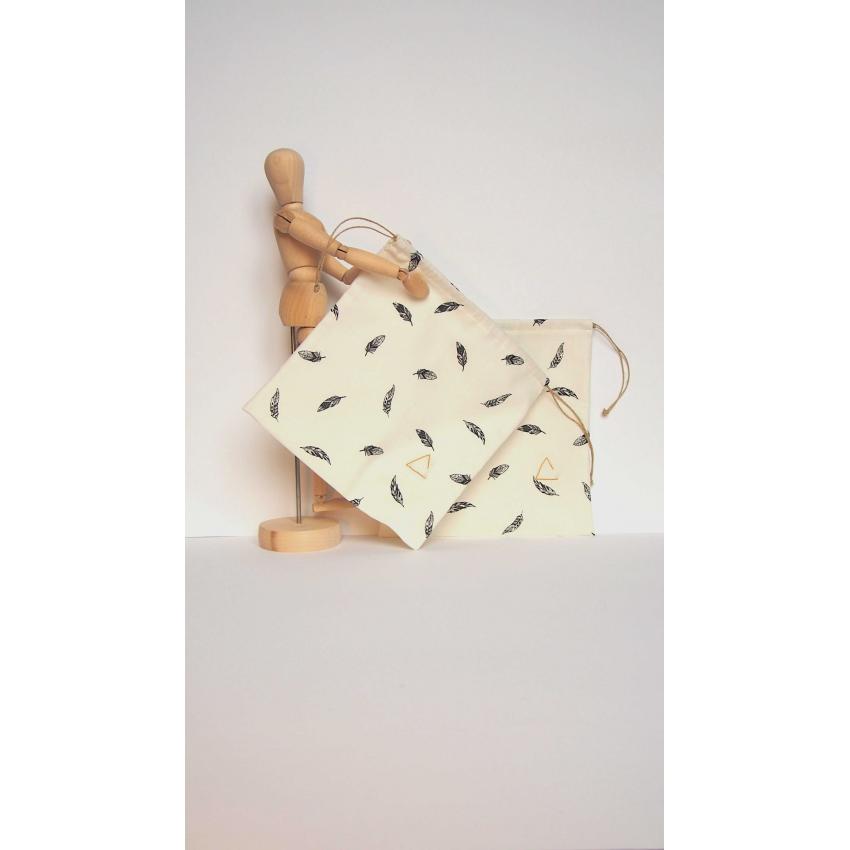 Sacs à vrac Plumes noires, une aide précieuse pour vos courses.