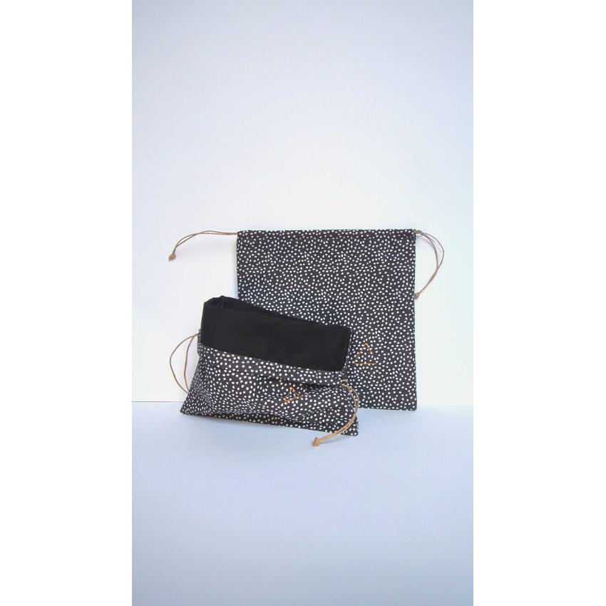 Sacs à vrac à pois noir, une aide précieuse pour vos courses.