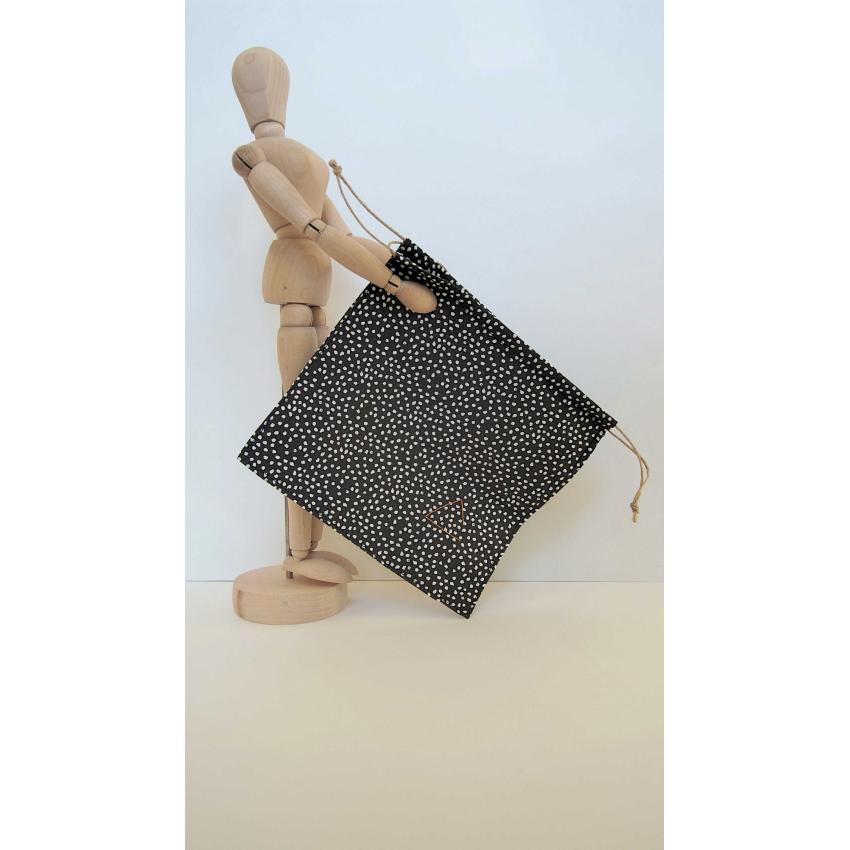 Pochon à pois noirs : à remplir sans limite