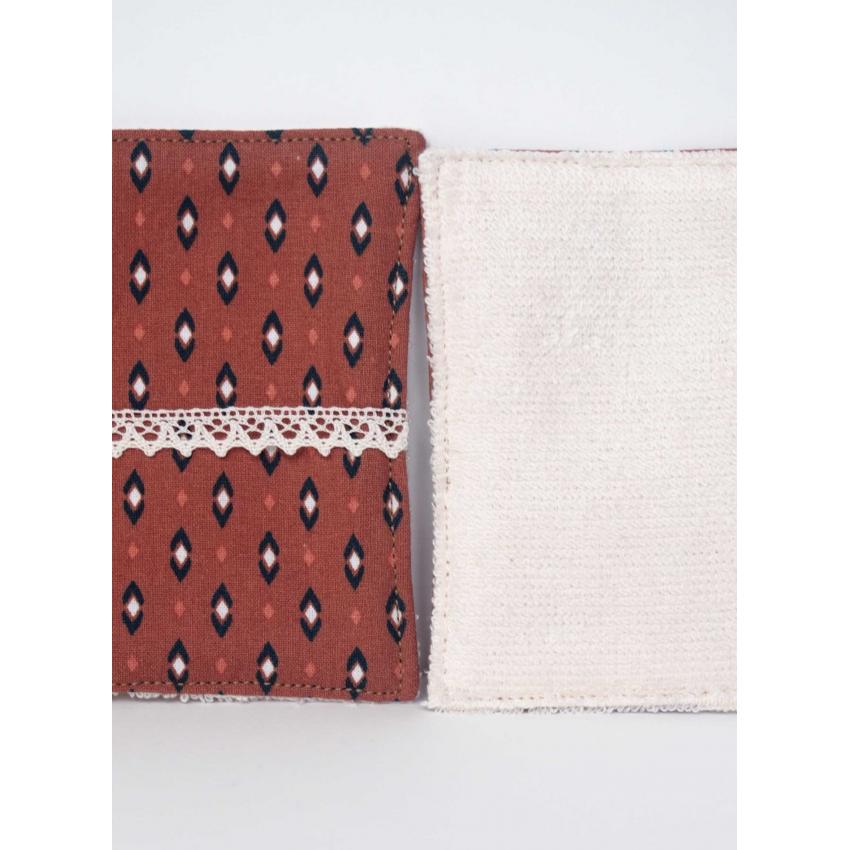 Lot 7 cotons lavables Brique, à adopter avec douceur.