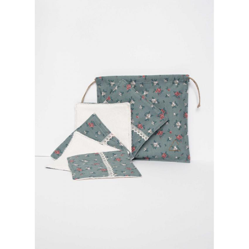 Lot 5 cotons lavables Bouquet, à adopter avec douceur.