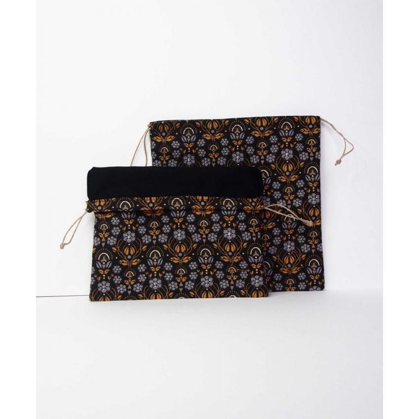 Sacs à vrac Flora noir, une aide précieuse pour vos courses.