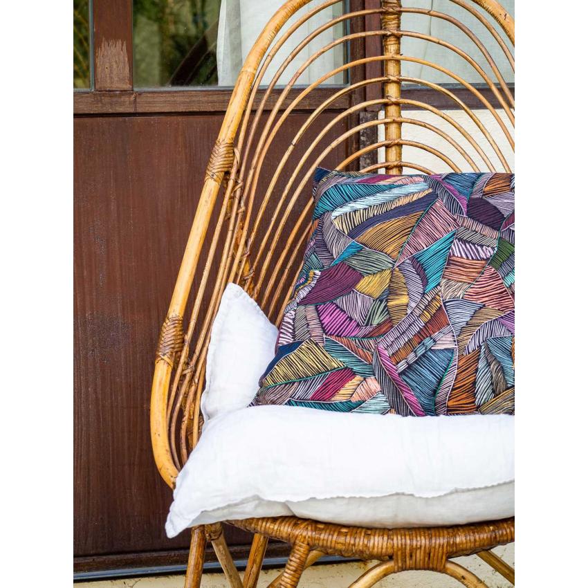 Coussin imprimé "crayons de couleur"