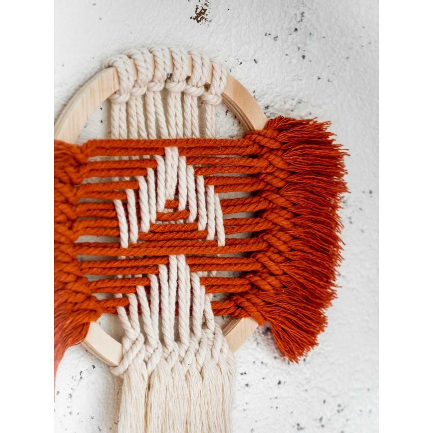 Tissage croisé "écru + orange" Tissage croisé "écru + orange"