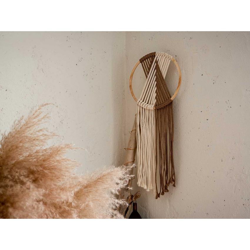 Tissage croisé "taupe + écru"