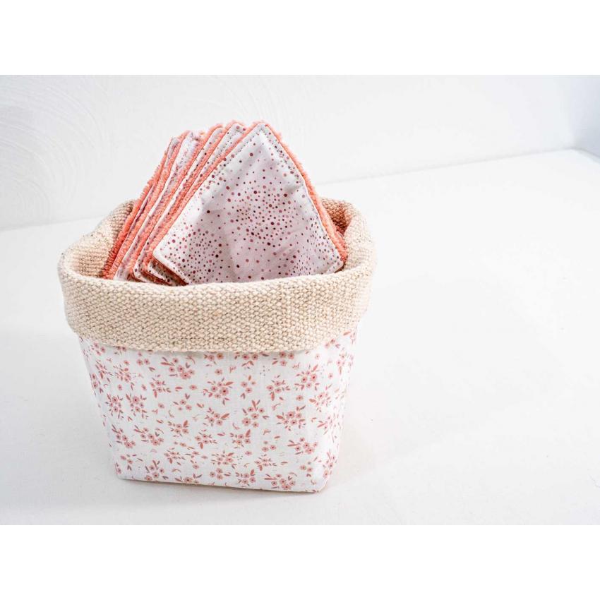 Cotons démaquillants lavables "fleurs-pois""