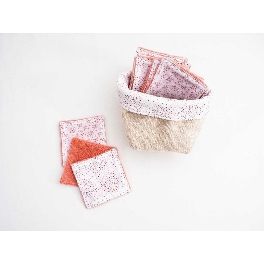 Cotons démaquillants lavables "pois - fleurs"