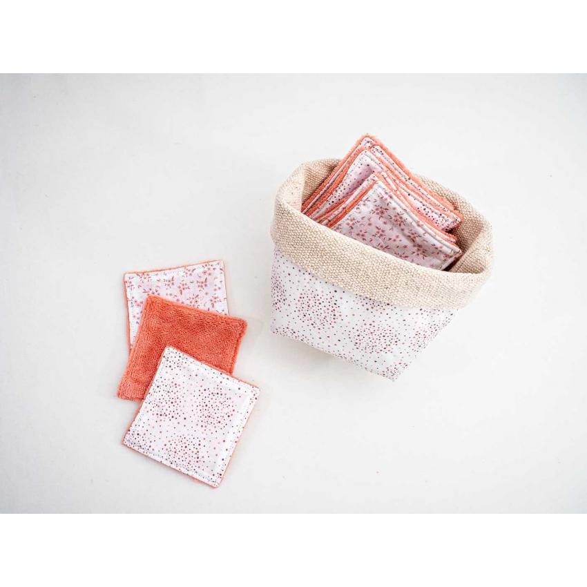 Cotons démaquillants lavables "pois - fleurs"