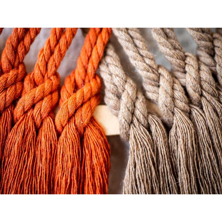 Tissage croisé "taupe + orange" Tissage croisé "taupe + orange"