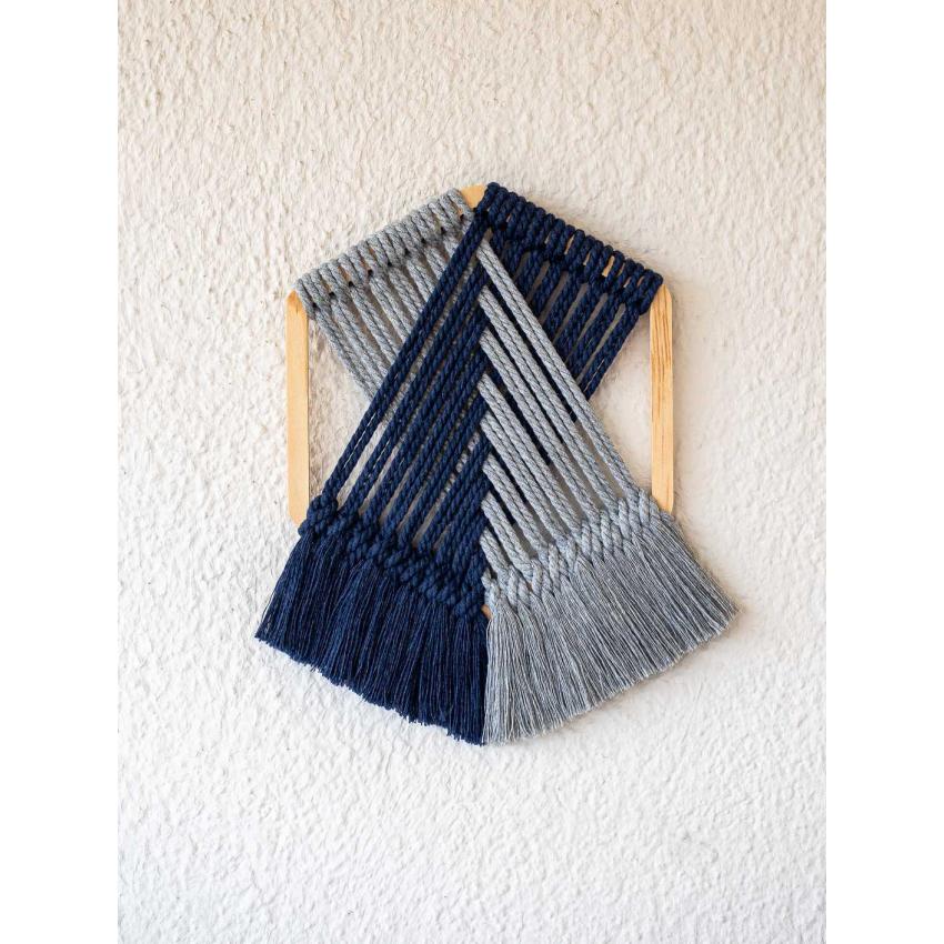 Tissage croisé "bleu + gris"