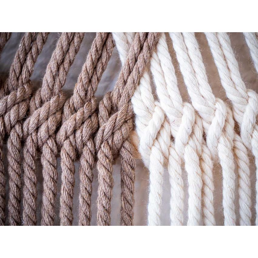 Tissage croisé "taupe + écru"