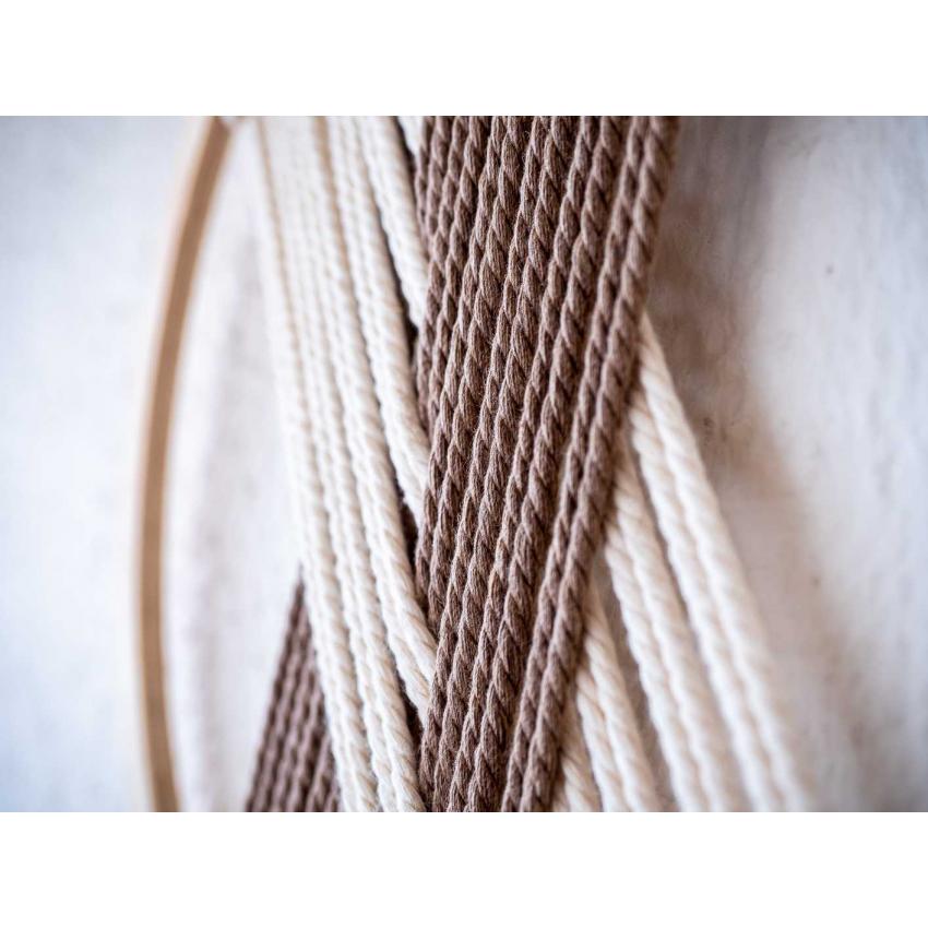 Tissage croisé "taupe + écru"