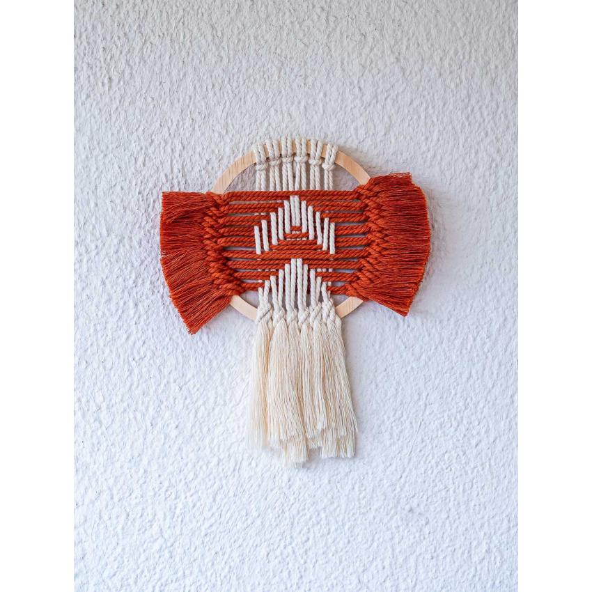 Tissage croisé "écru + orange" Tissage croisé "écru + orange"