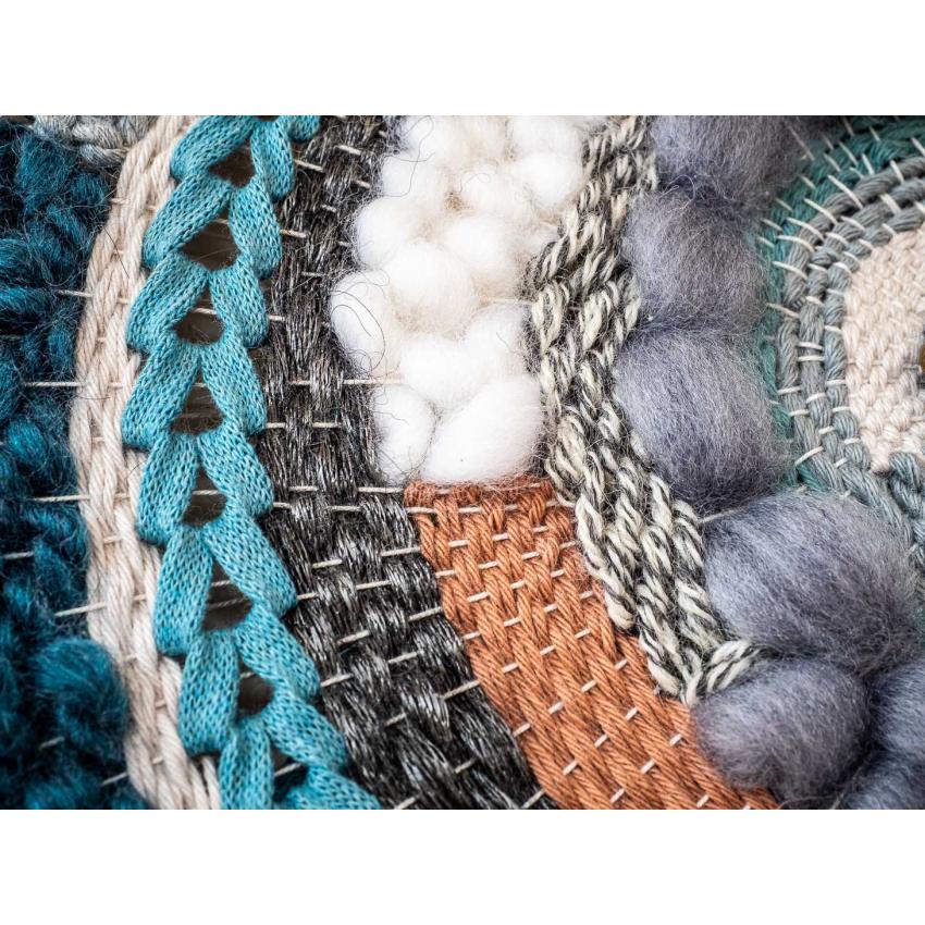 Grand tissage rond "bleu"