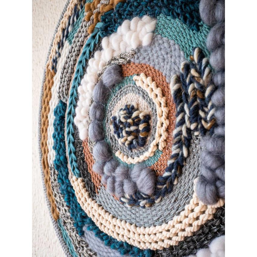 Grand tissage rond "bleu"