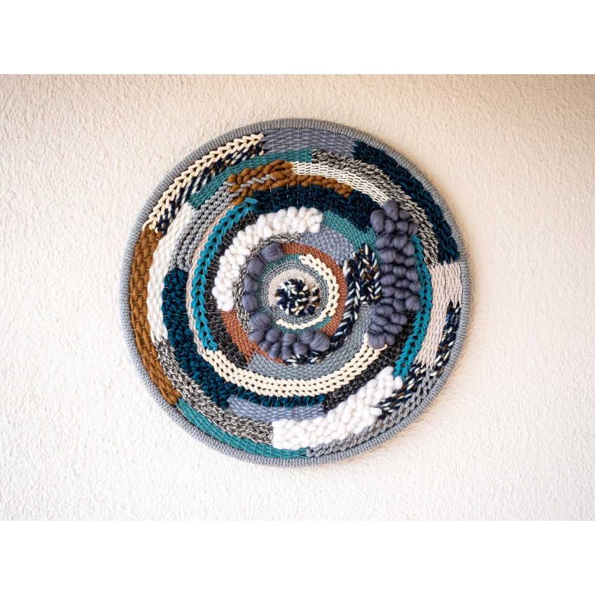 Grand tissage rond "bleu"