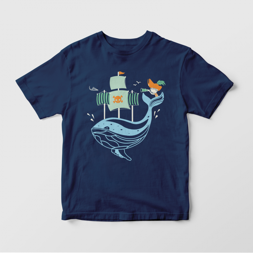 T-shirt enfant - Pirate en vue / Bleu Marine