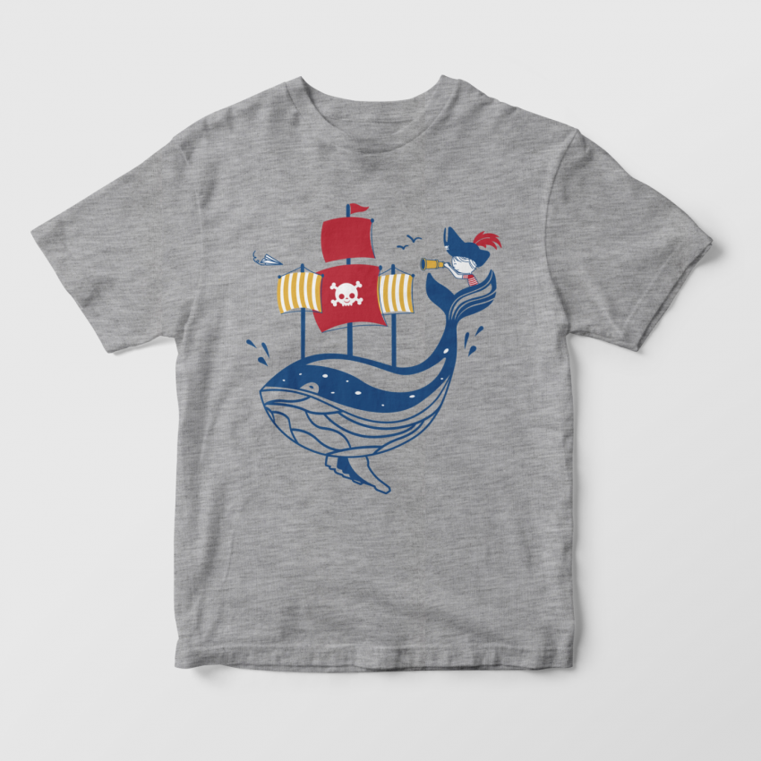T-shirt enfant - Pirate en vue / Gris Chiné