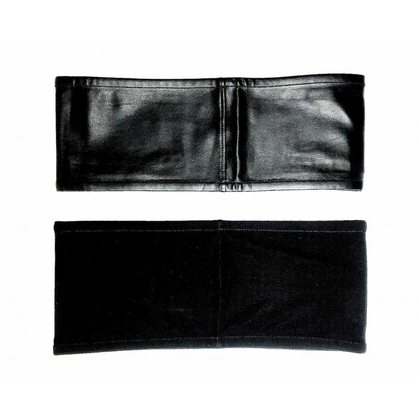 Crop-Top noir - jersey viscose ou jersey enduit