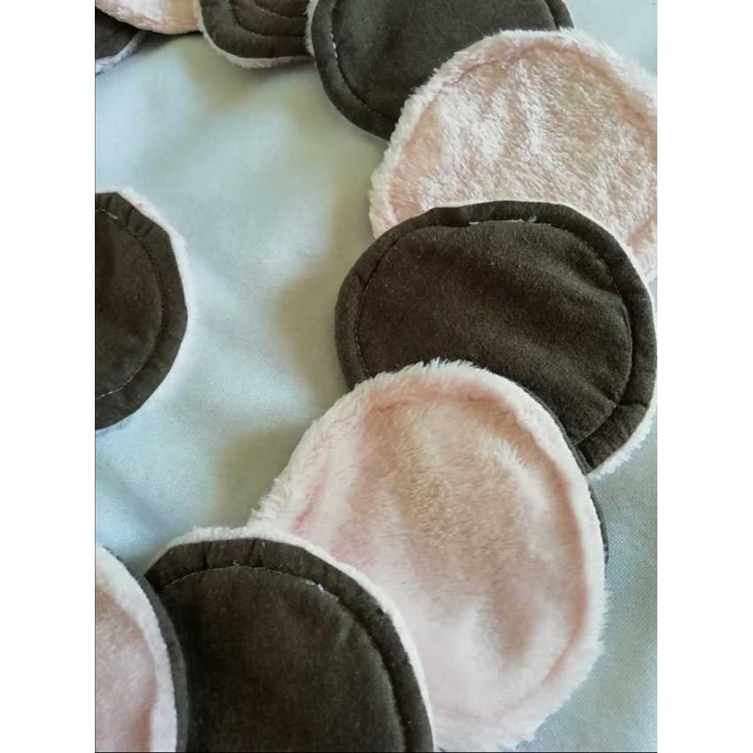 Lingettes démaquillantes 7 cm, roses et marrons