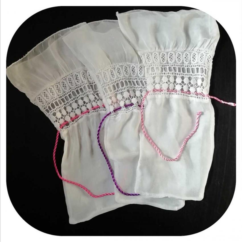 Lot de 3 sacs à vrac en tissu recyclé