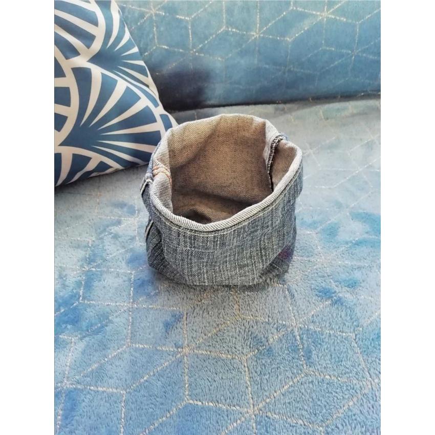 Pochette vide poche en jeans recyclé Ou cache pot