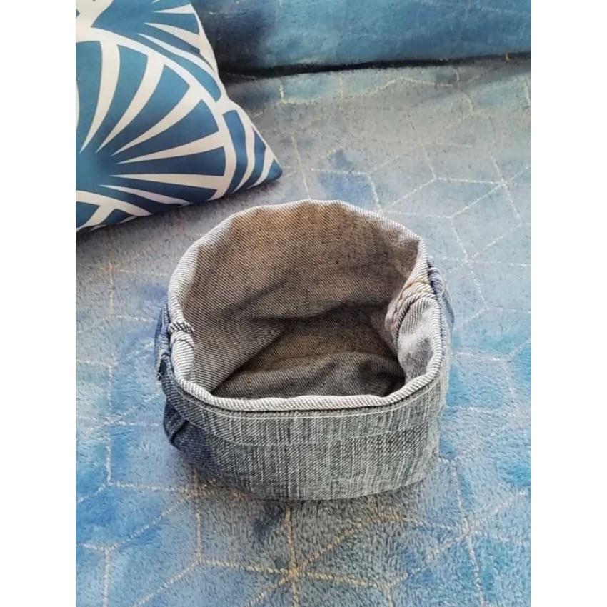 Pochette vide poche en jeans recyclé Ou cache pot