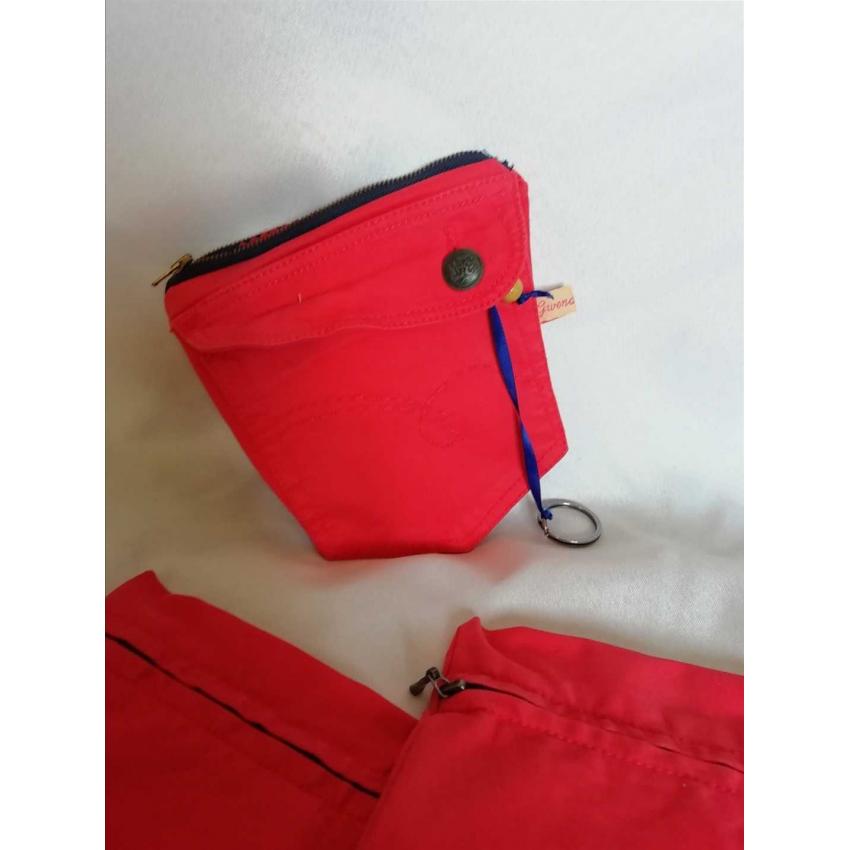 Porte monnaie corail et ses 2 pochettes assorties